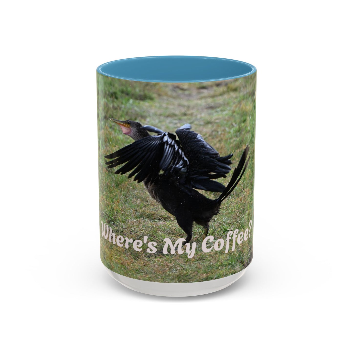 Where's My Coffee? Accent Coffee Mug – Funny Crow Bird Coffee Cup (11/15oz)
