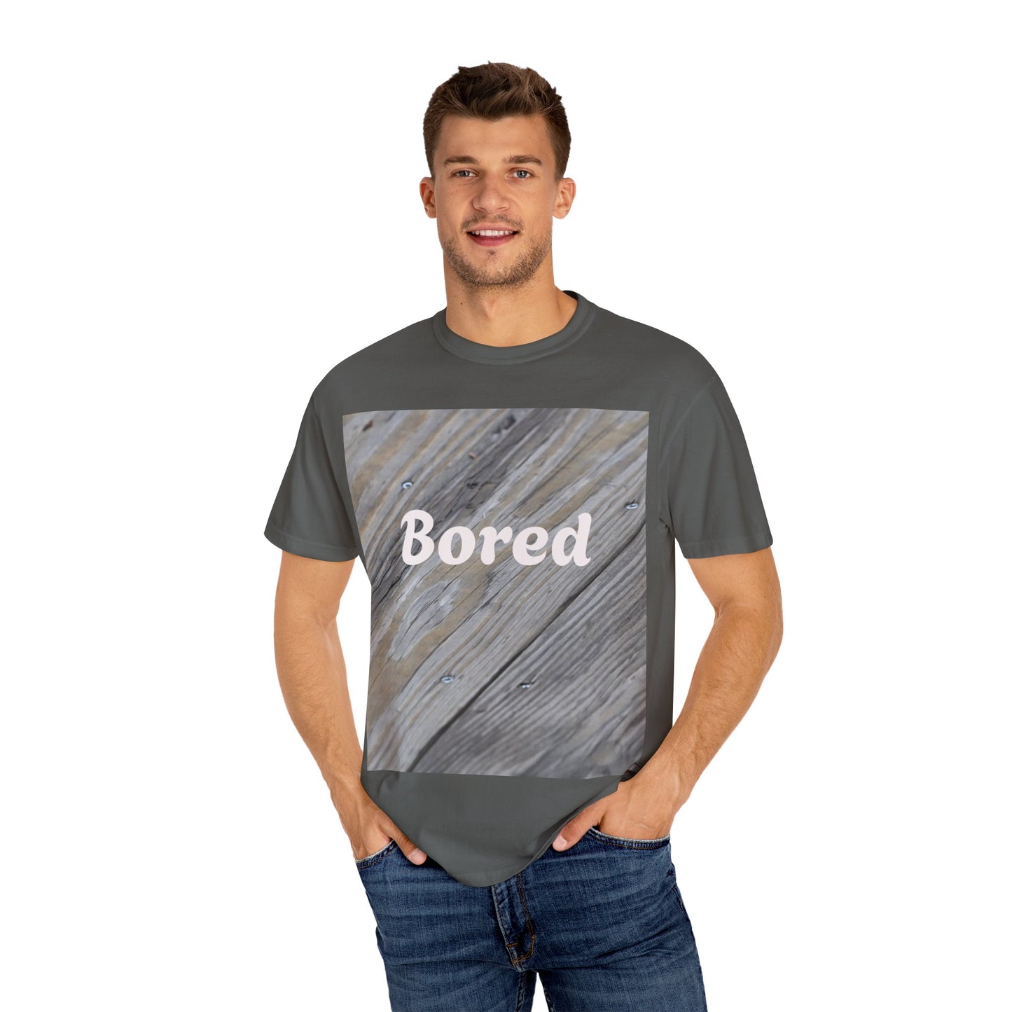 Bored Unisex Garment-Dyed T-Shirt, Casual Tee, Relaxed Shirt, Gift for Teens, Everyday Wear, Comfortable Clothing