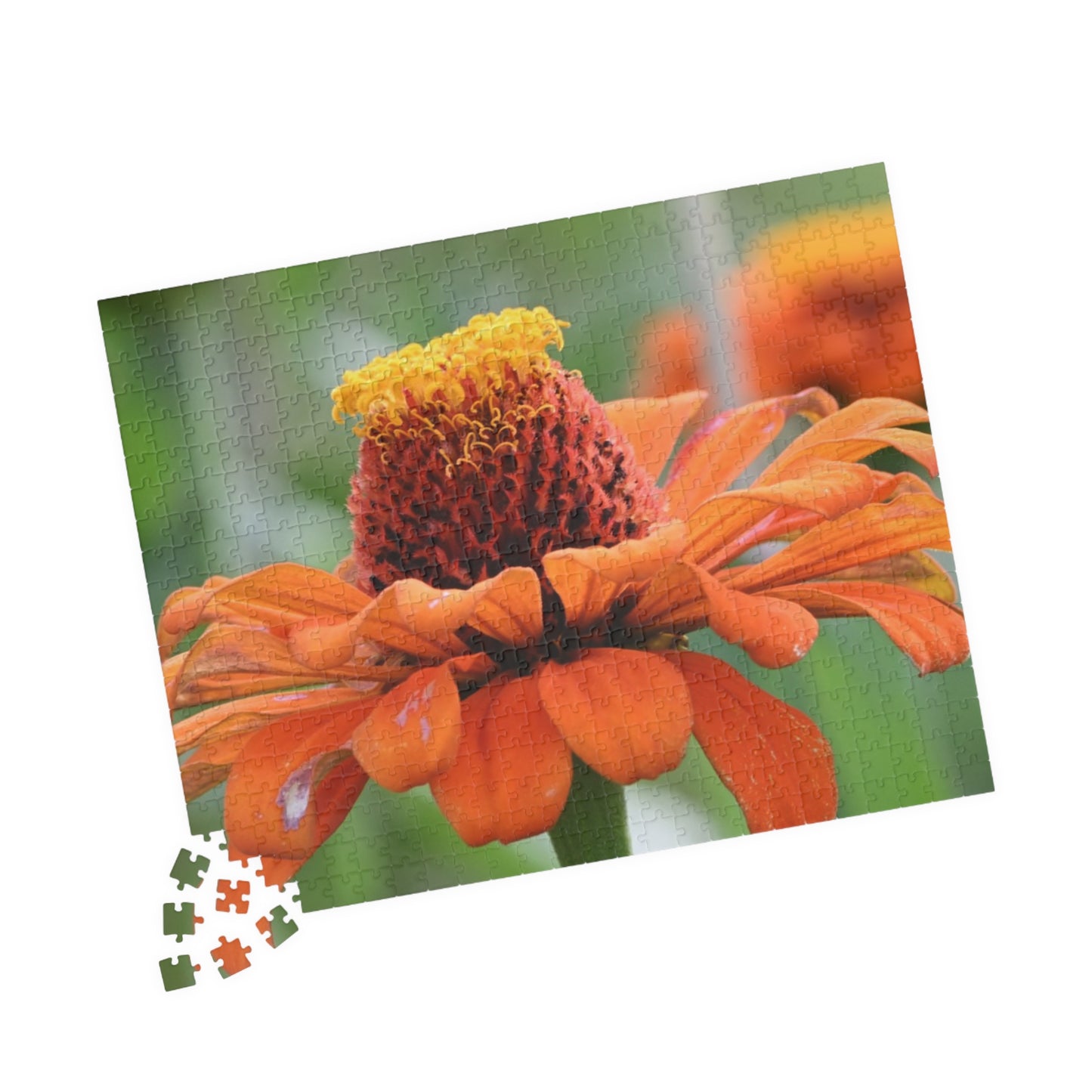 Zinnia Bloom Jigsaw Puzzle — 110/252/520/1014-Piece Floral Puzzle for Relaxation & Gifts