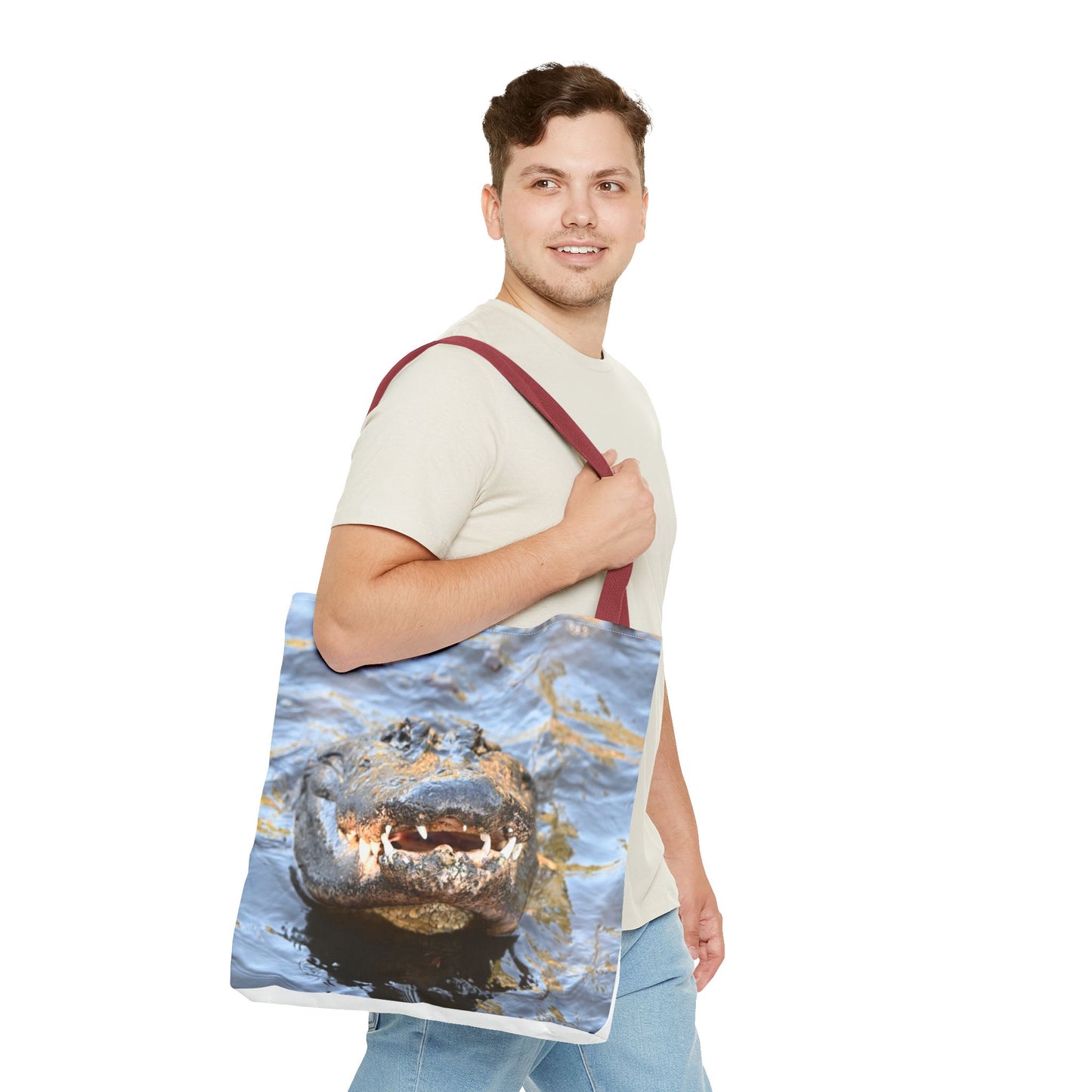 Alligator Print Tote Bag, Eco-Friendly Shopping Bag, Wildlife Lover Gift, Summer Essential, Beach Tote, Animal Lover Accessories