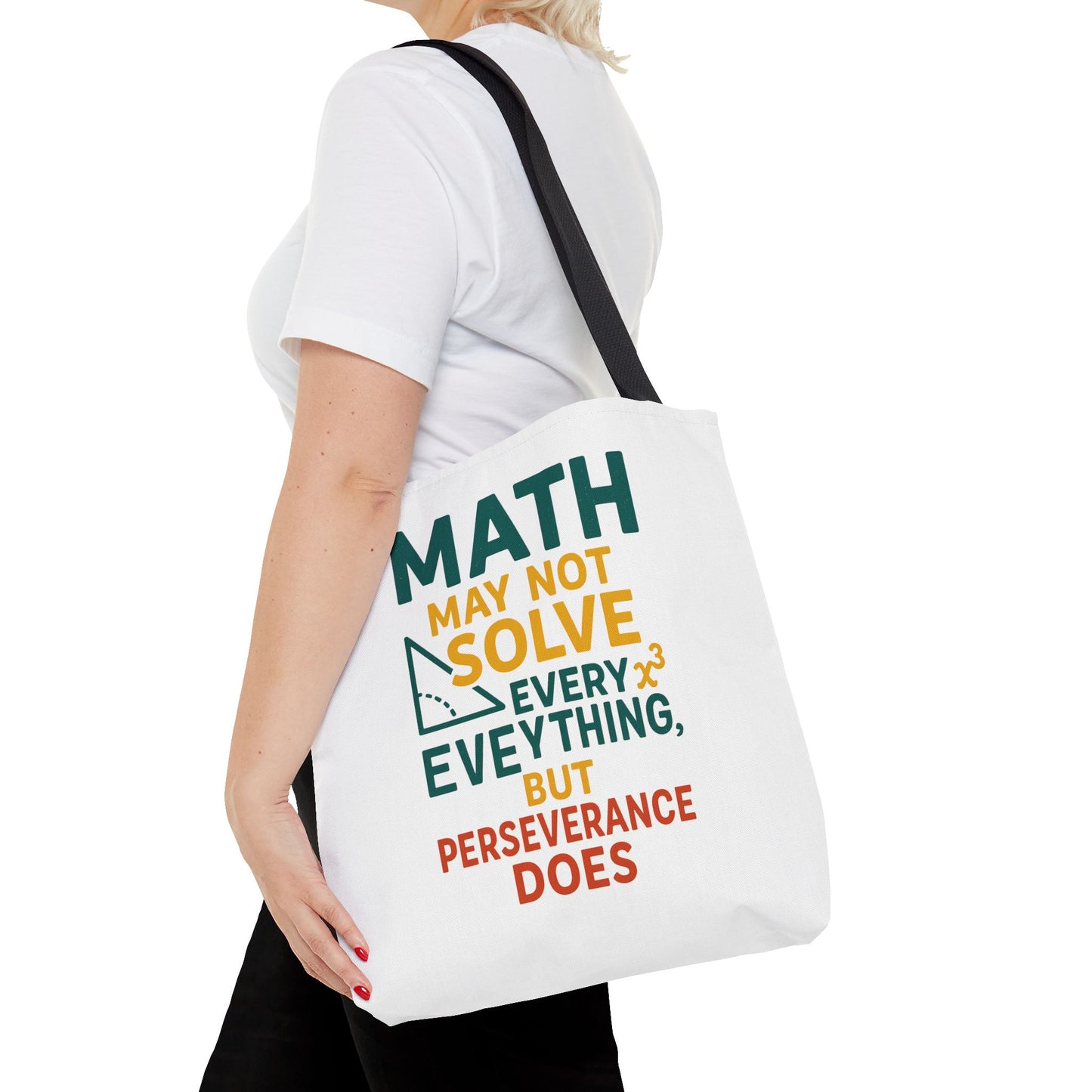 Inspirational Math Tote Bag, Motivational Carry-all, Teacher's Gift, Student Accessory, Study Essentials, QR Code Bag