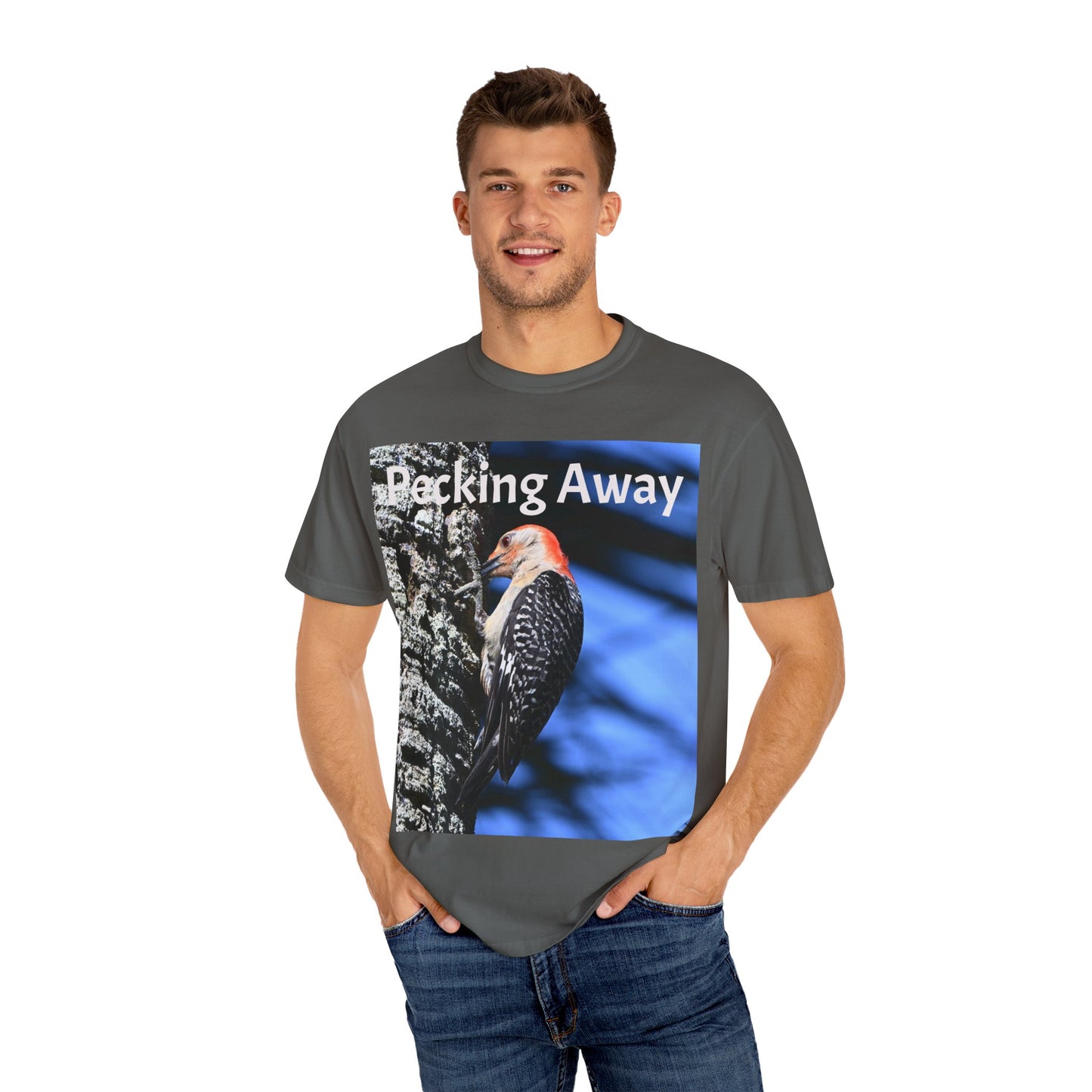 Nature Lover's Unisex T-Shirt - Eco-Friendly Tee with 'Pecking Away' Design, Gift for Birdwatchers, Nature Gifts, Casual Wear, [...]
