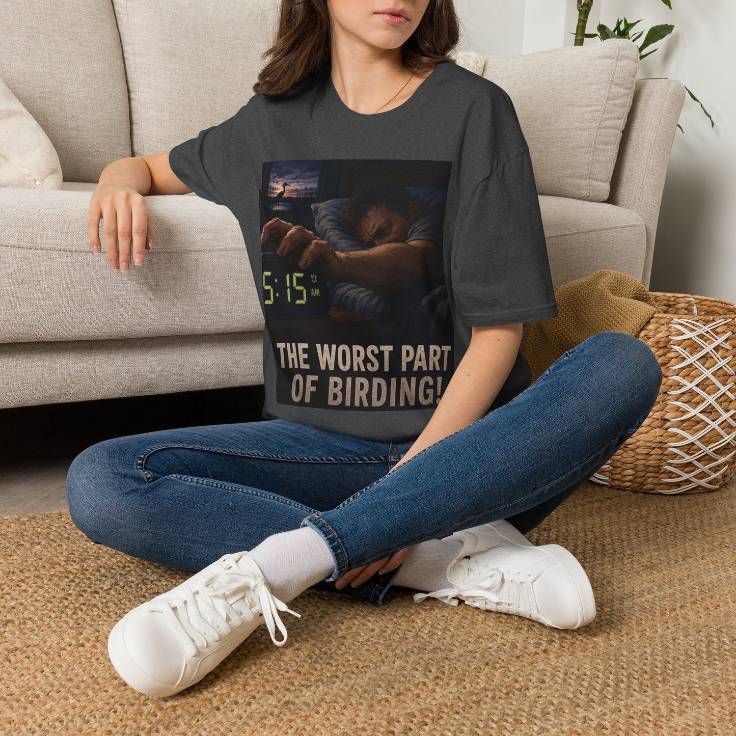 T-Shirt — "The Worst Part of Birding" Funny Early-Morning Birdwatcher Tee