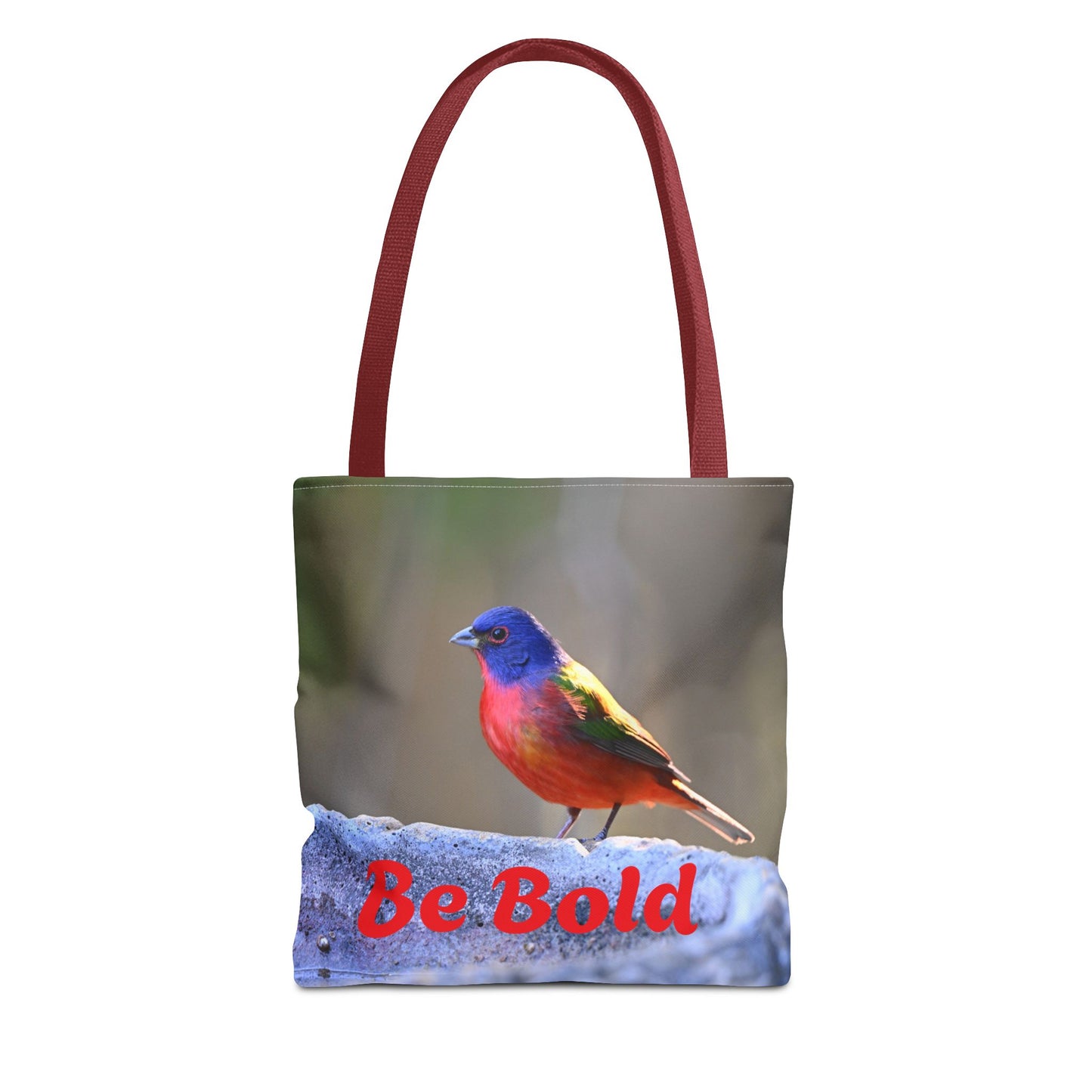 Colorful Bird Be Bold Tote Bag, Eco-Friendly Art Tote, Nature Lover Gift, Inspirational Quote Bag, Everyday Carry-All