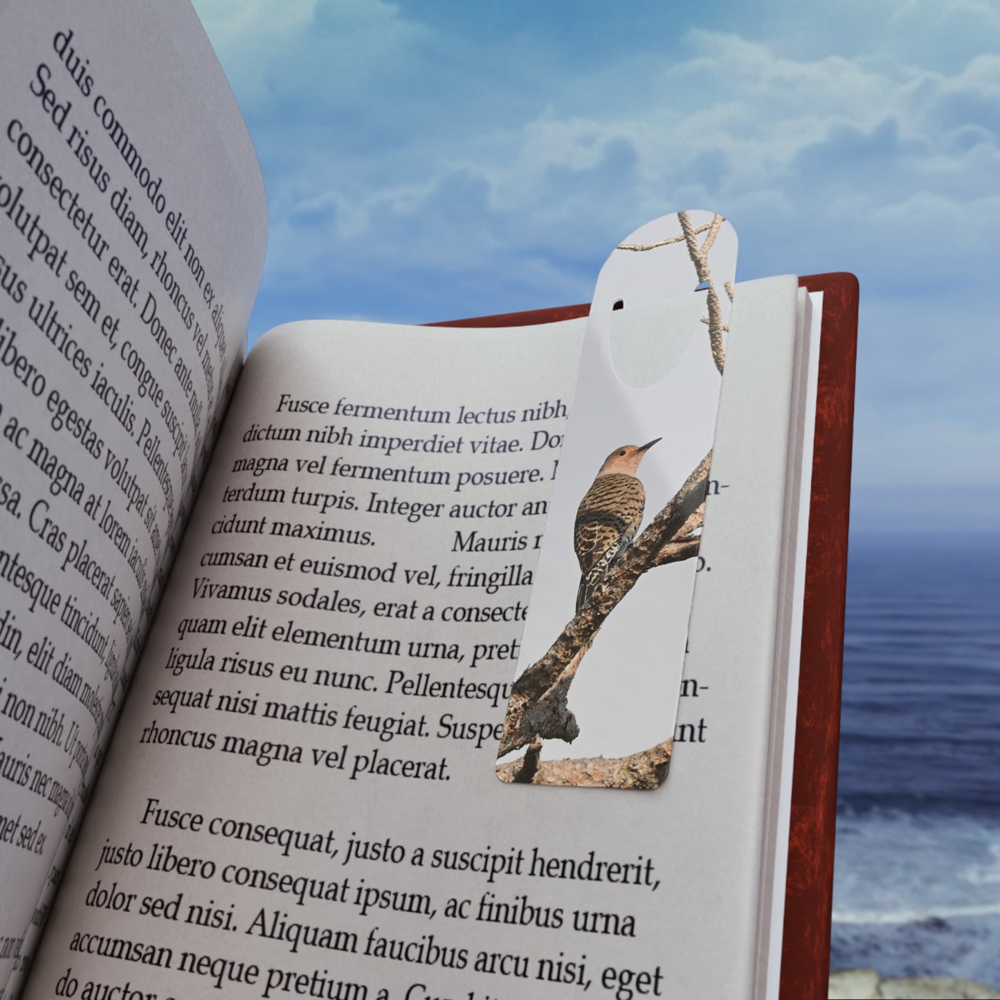 Woodland Bird Metal Bookmark — Elegant Bird on Branch Reading Marker