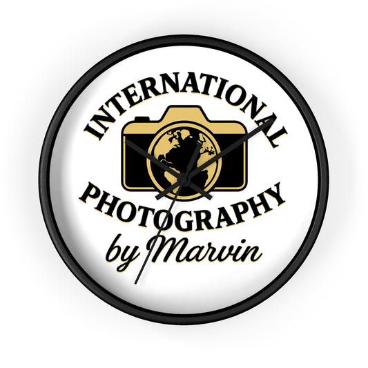 International Photography Wall Clock — "by Marvin" Personalized Photographer Gift