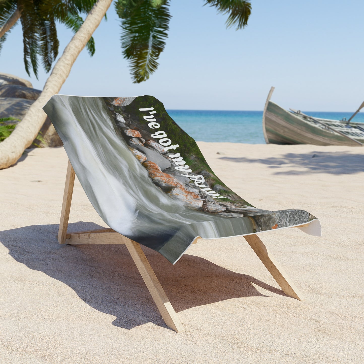 Flowing Inspiration Beach Towel, Relaxing Poolside Towel, Summer Gift, Travel Companion, Fun Beach Accessory, Inspirational Swim Towel