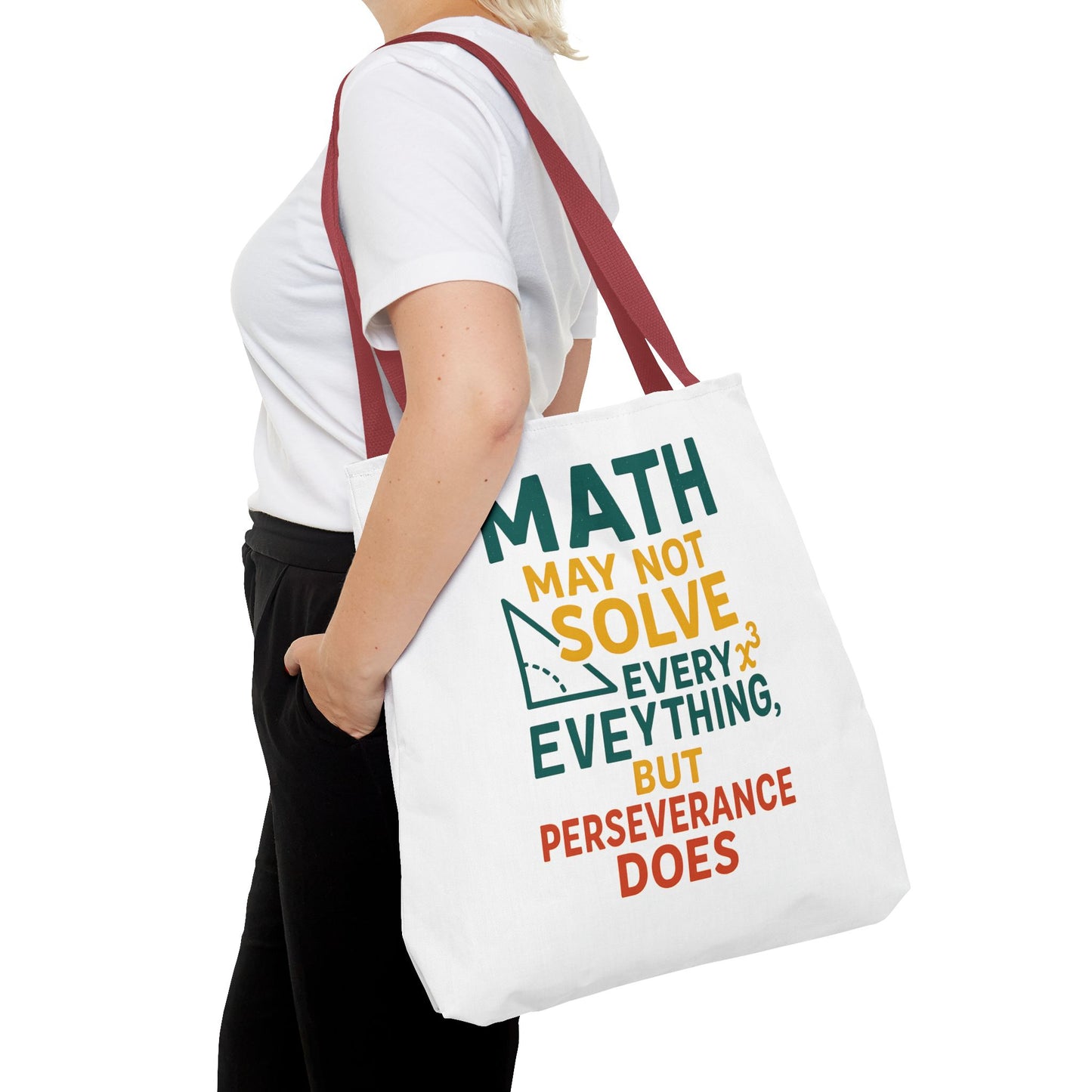 Inspirational Math Tote Bag, Motivational Carry-all, Teacher's Gift, Student Accessory, Study Essentials, QR Code Bag