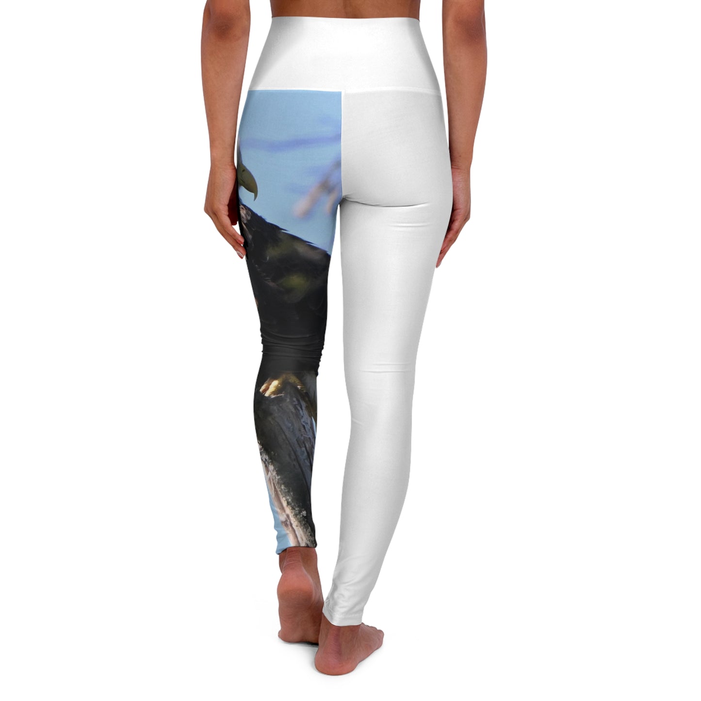 Eagle Print High Waisted Yoga Leggings, Eco-Friendly Activewear, Fitness Leggings, Workout Pants, Gift for Yoga Lovers