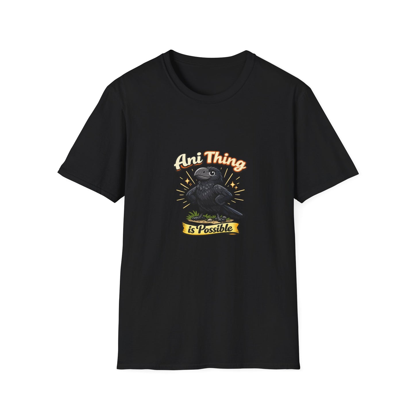 Crow Enthusiasm T-Shirt — "Any Thing Is Possible" Retro Graphic