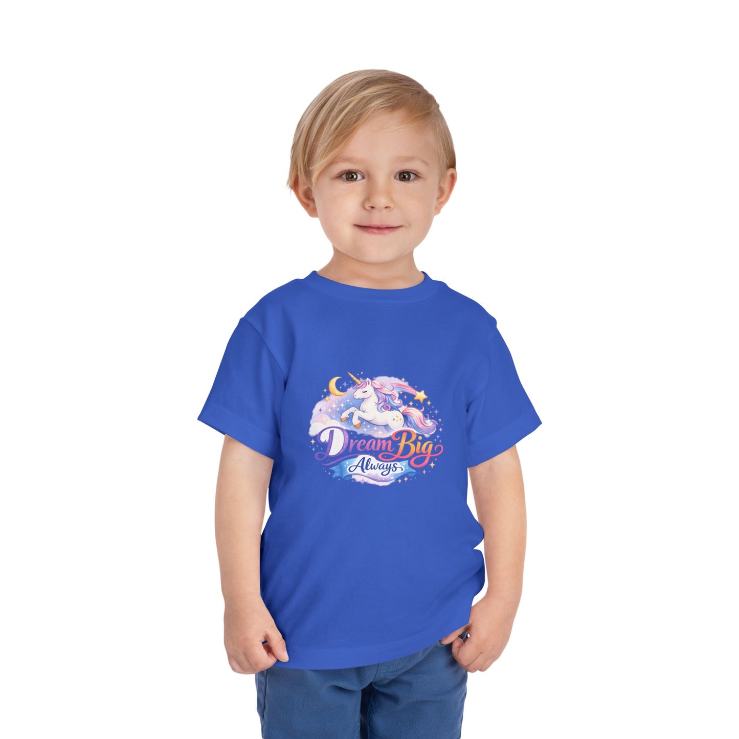 Toddler Tee — Dream Big Always Unicorn Graphic