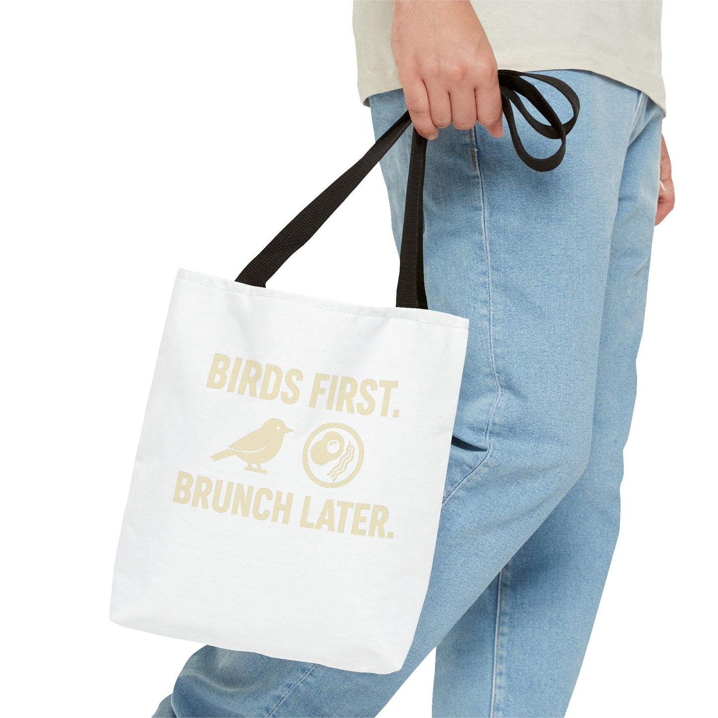 Birds First Brunch Later Tote Bag - Fun Grocery Bag, Eco-Friendly Shopping Tote, Perfect Gift for Brunch Lovers, Weekend Outings