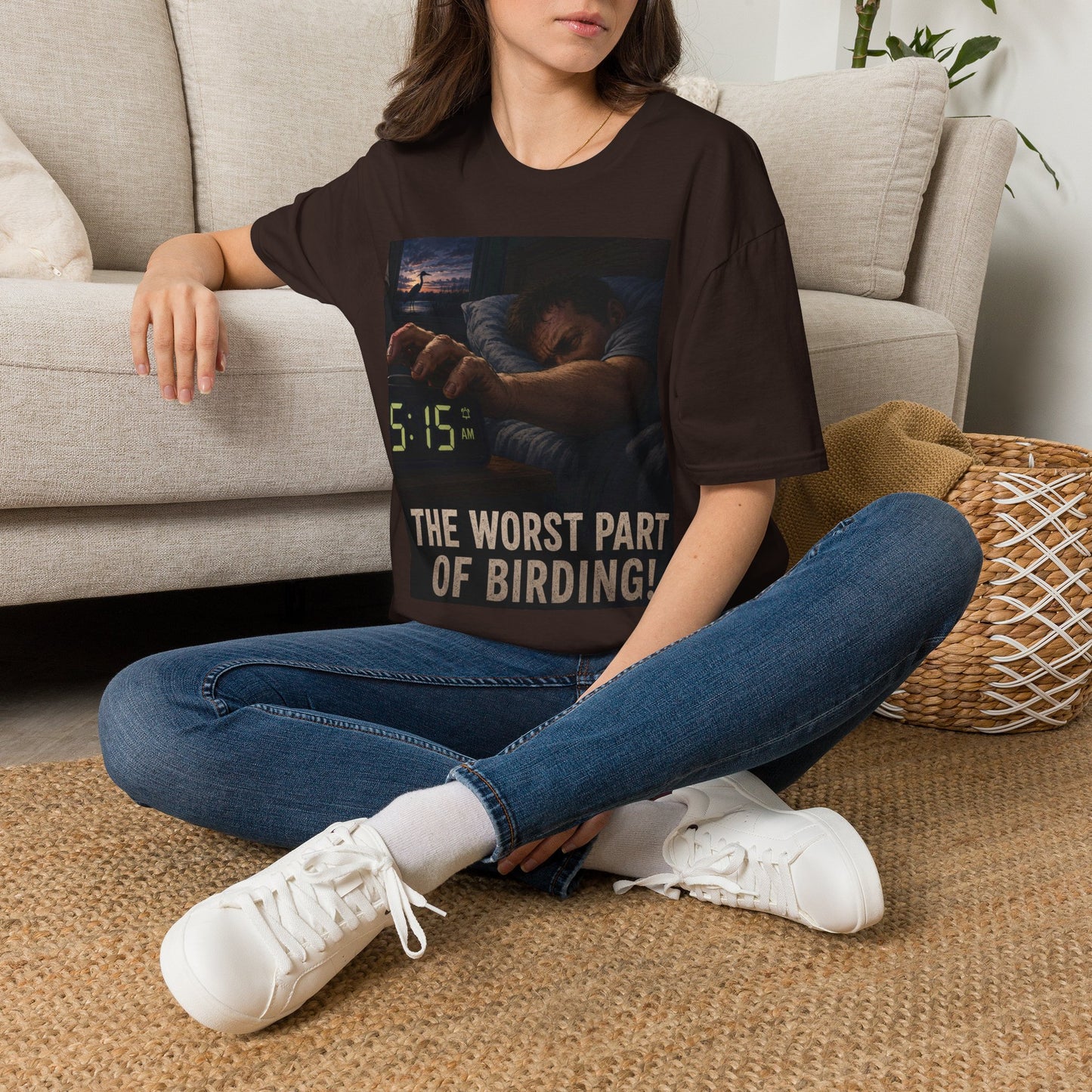 T-Shirt — "The Worst Part of Birding" Funny Early-Morning Birdwatcher Tee