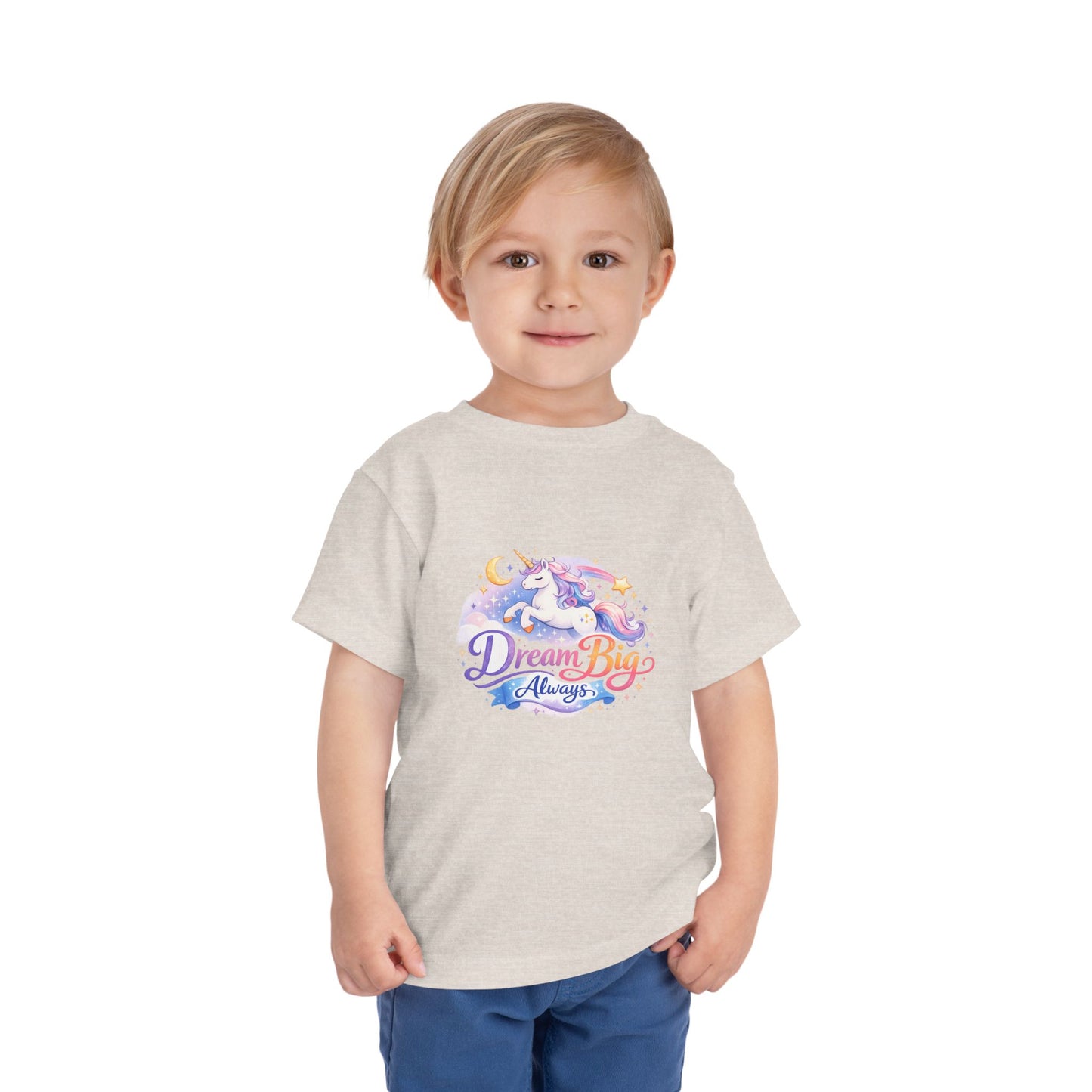 Toddler Tee — Dream Big Always Unicorn Graphic