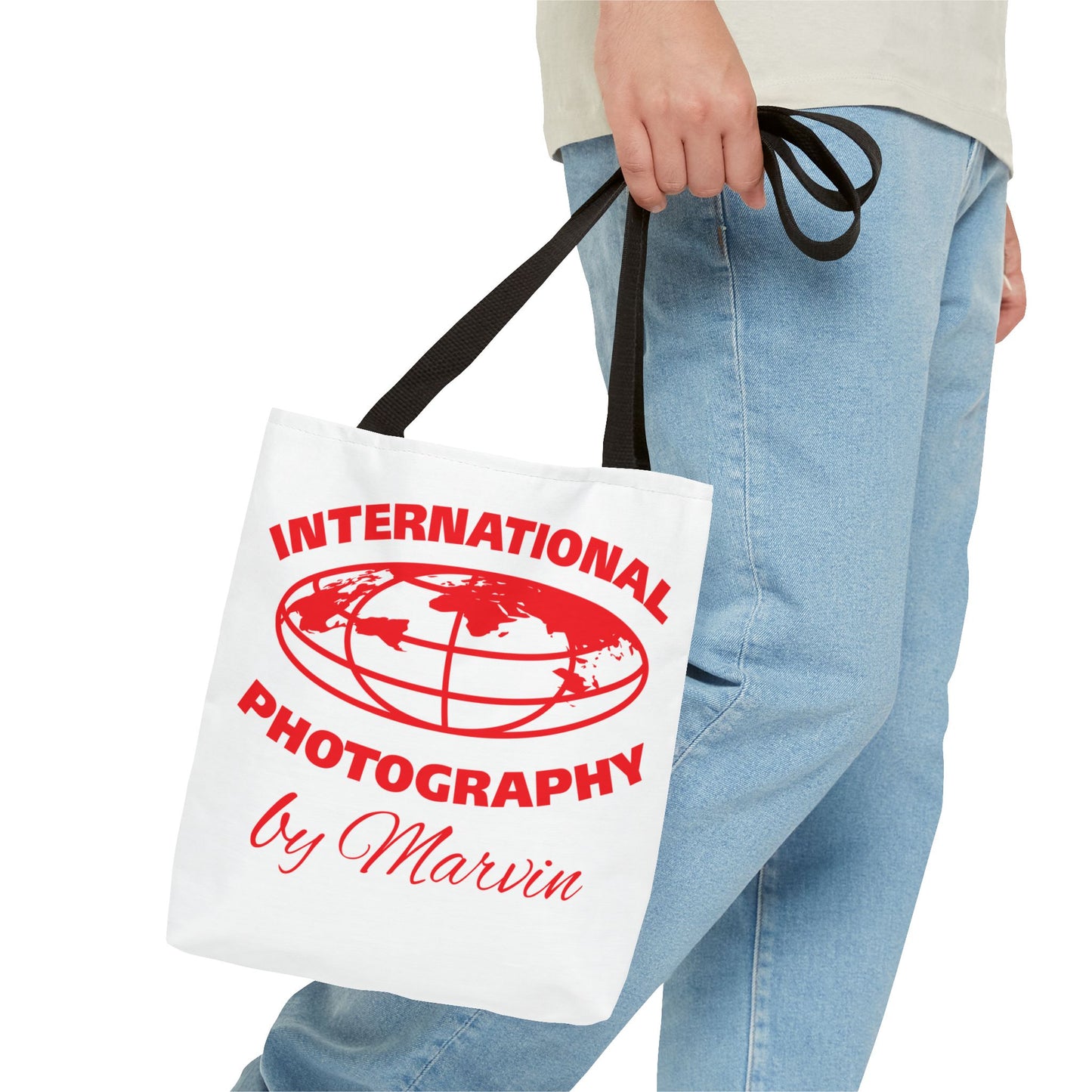 Photography Tote Bag with QR Code, Eco-Friendly Shopping Tote, Art Design Bag, Gift for Photographers, Customizable Travel Bag