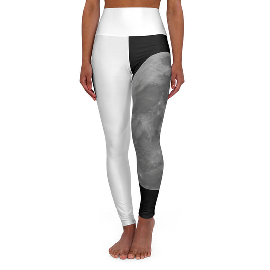 Moon Phase High Waisted Yoga Leggings, AOP Activewear, Fitness, Workout, Yoga, Dance, Athleisure Gear