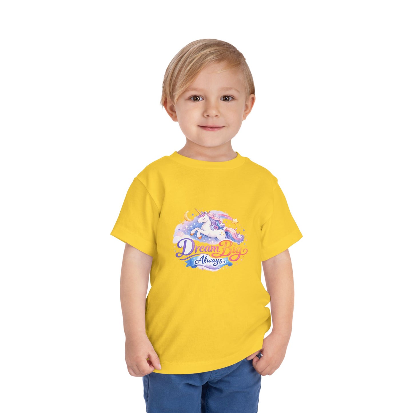 Toddler Tee — Dream Big Always Unicorn Graphic