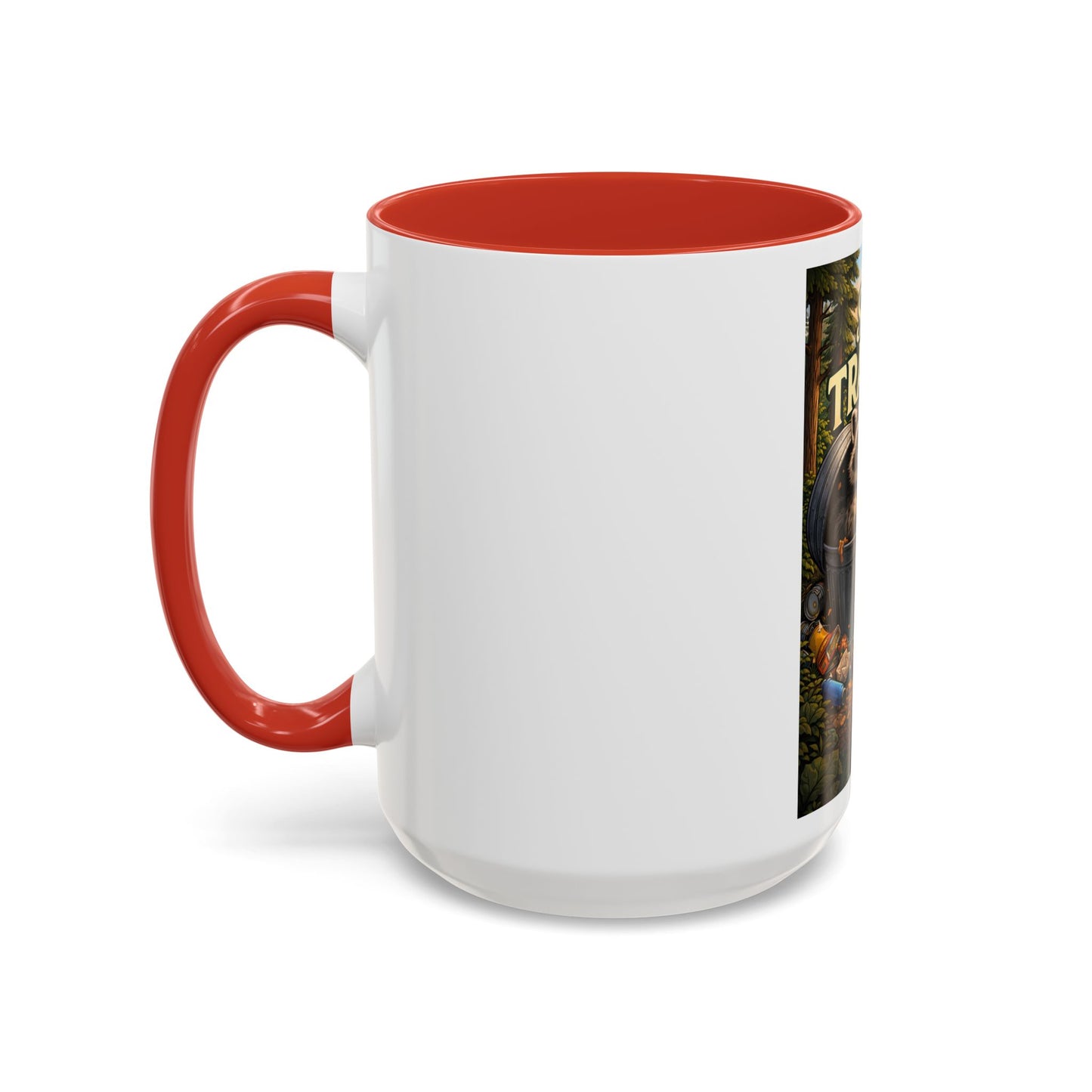 Stay Trashy Coffee Mug — Funny Raccoon Trash Can Design, Novelty Gift for Friends & Family