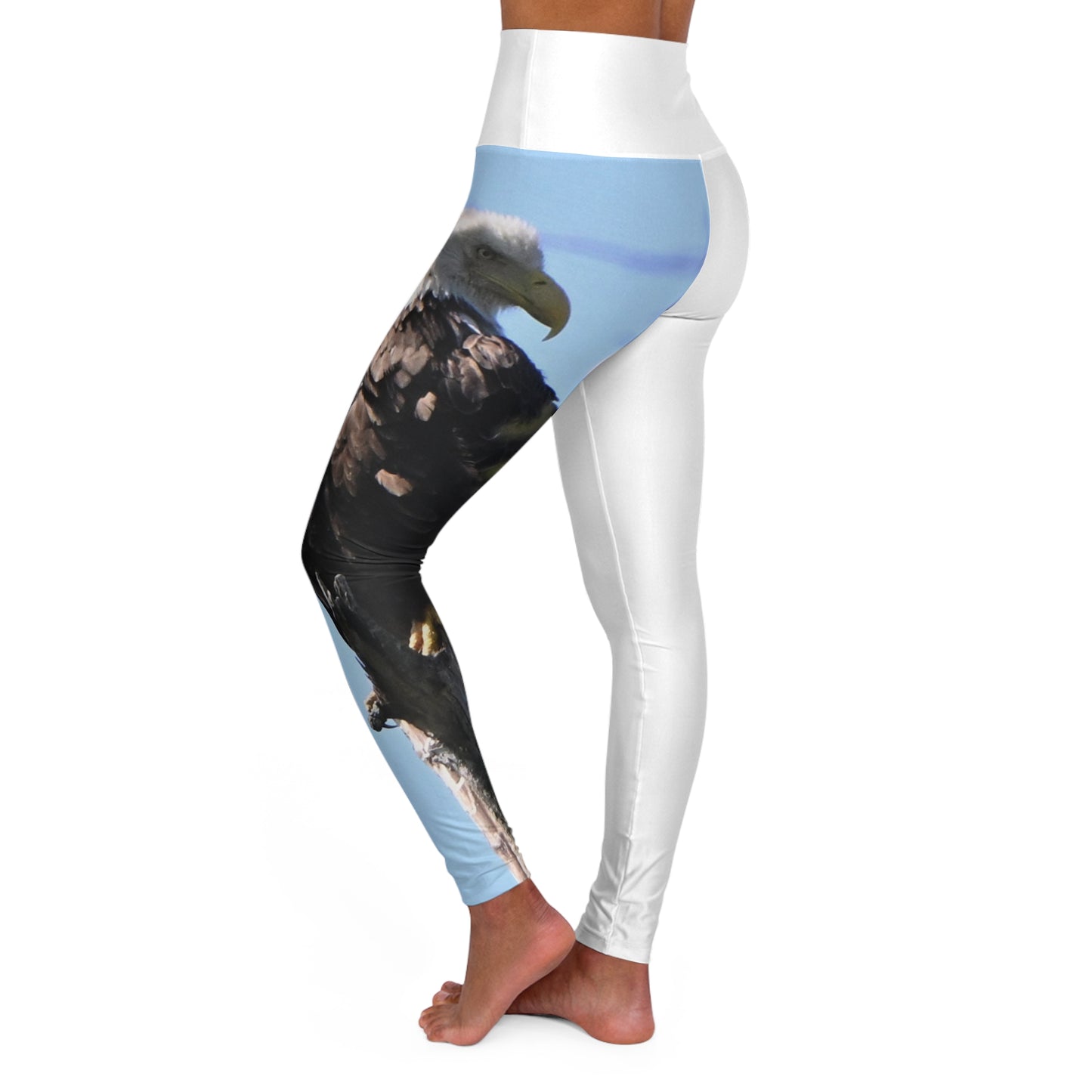 Eagle Print High Waisted Yoga Leggings, Eco-Friendly Activewear, Fitness Leggings, Workout Pants, Gift for Yoga Lovers