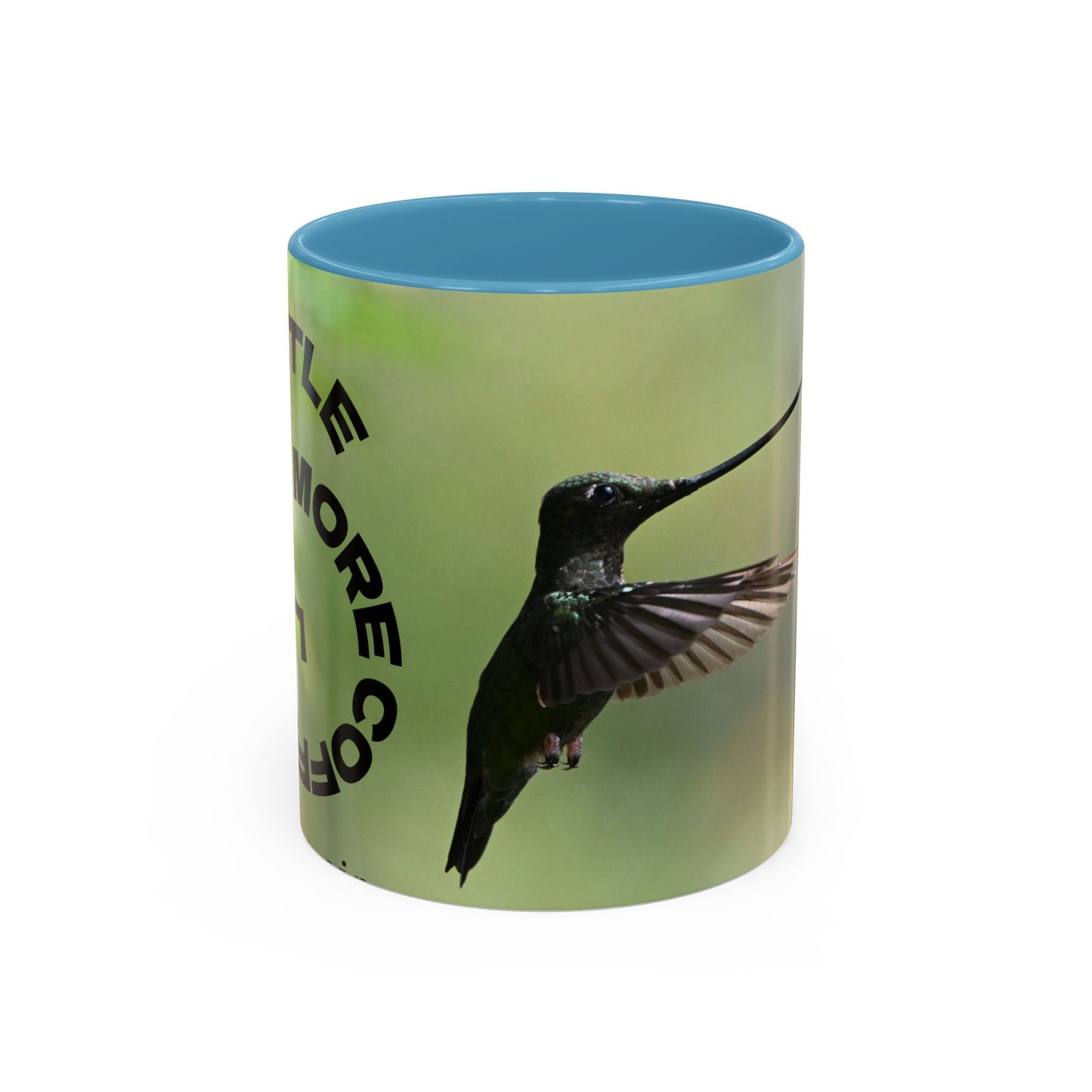Hummingbird Accent Coffee Mug – 11/15oz Ceramic Mug with Black Interior & Handle