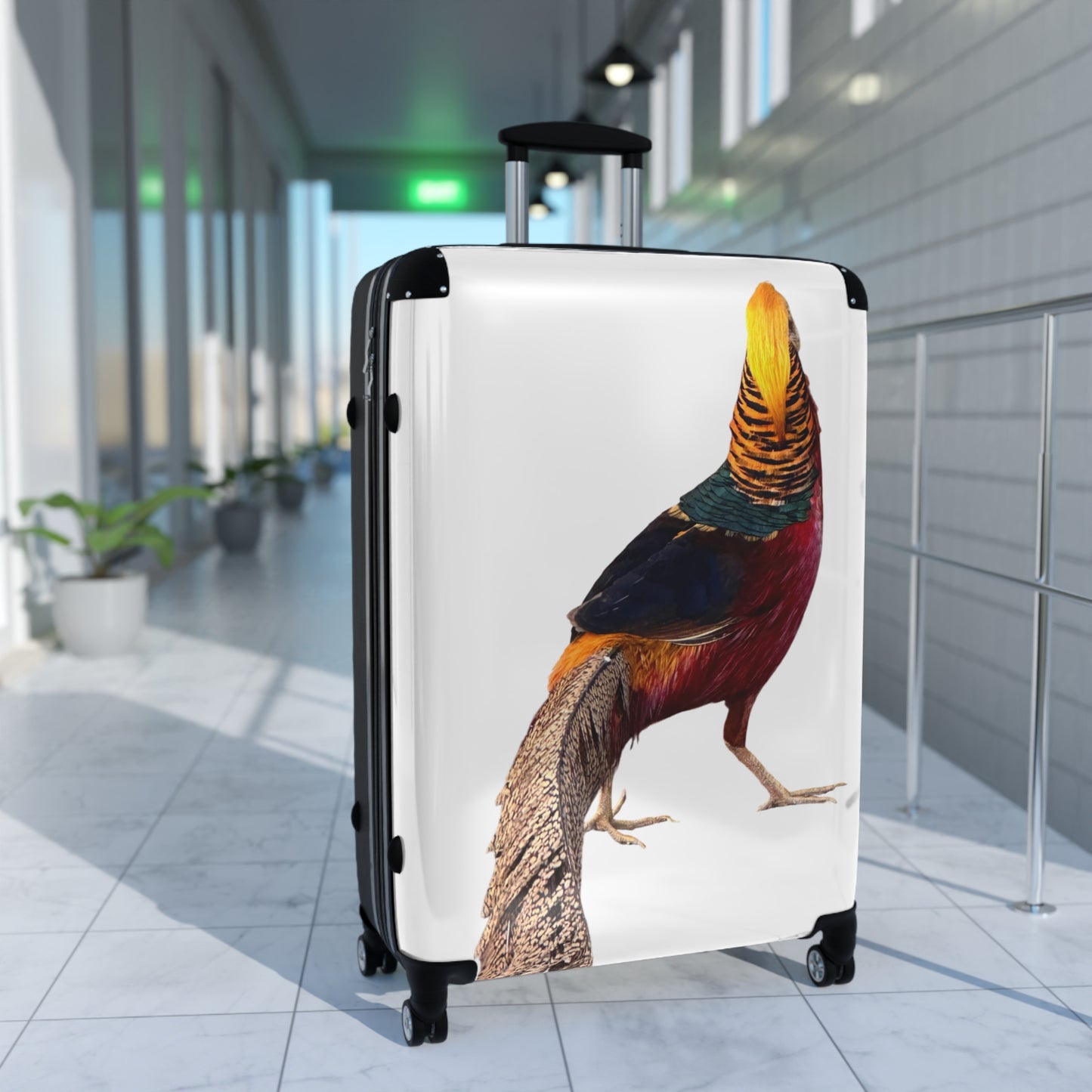 Pheasant Print Suitcase – Colorful Gamebird Carry-On Luggage