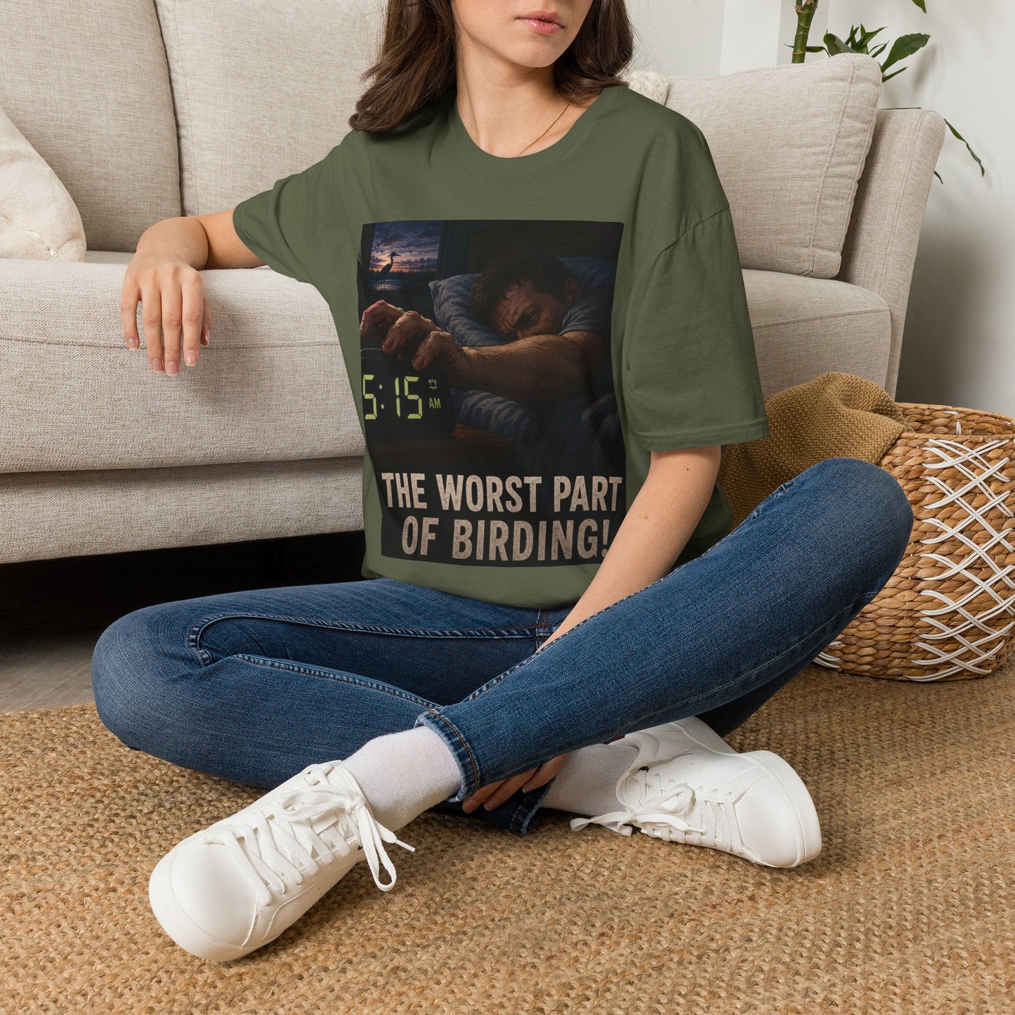 T-Shirt — "The Worst Part of Birding" Funny Early-Morning Birdwatcher Tee