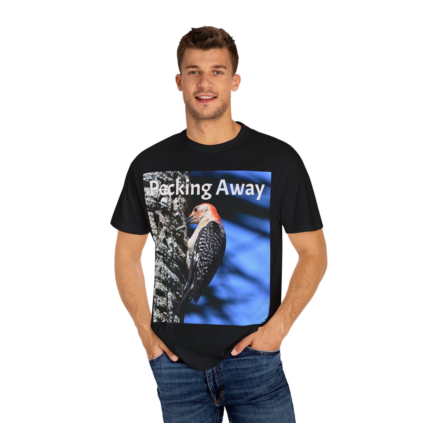 Nature Lover's Unisex T-Shirt - Eco-Friendly Tee with 'Pecking Away' Design, Gift for Birdwatchers, Nature Gifts, Casual Wear, [...]