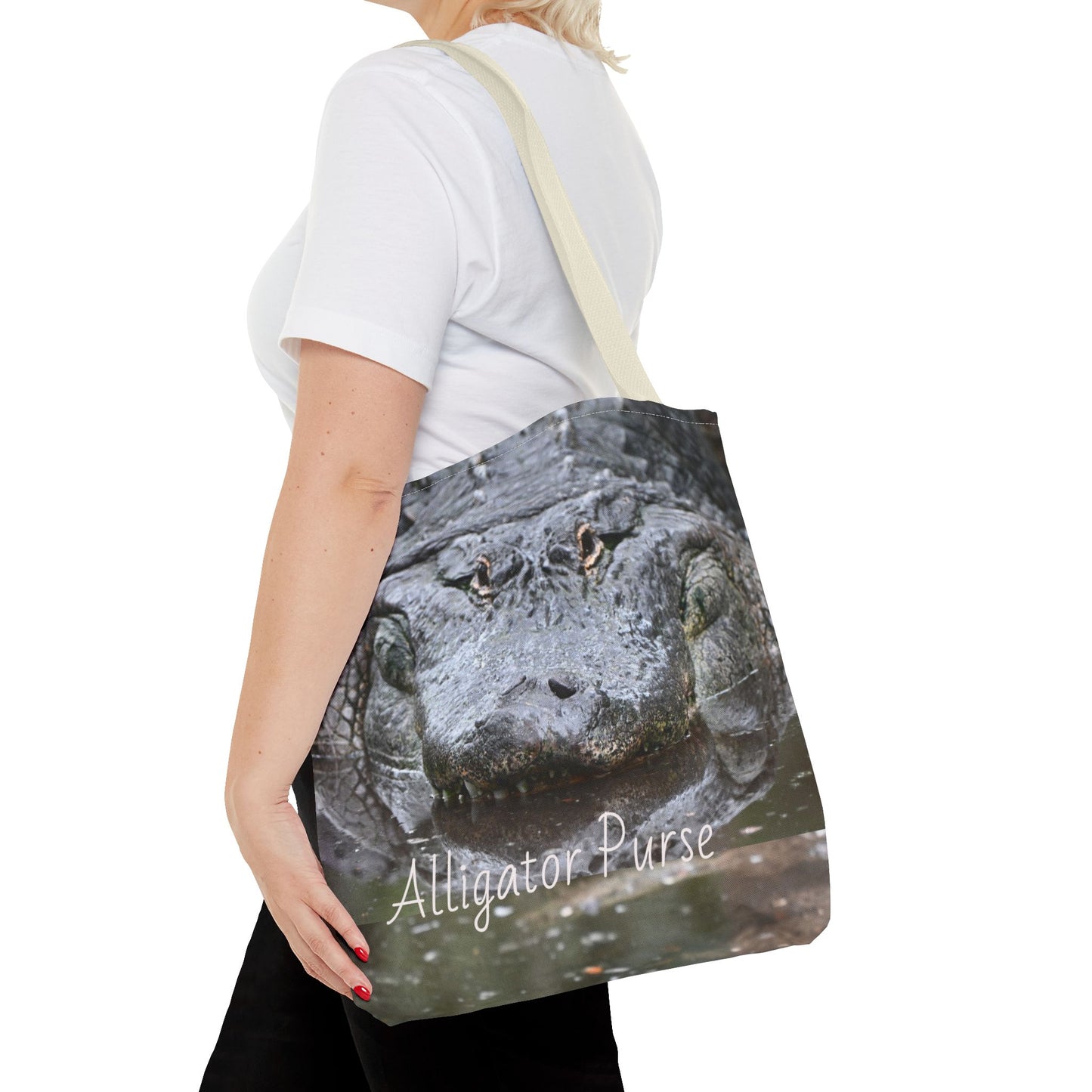 Alligator Print Tote Bag, Wildlife Lover Gift, Eco-Friendly Bag, Beach Tote, Animal Lovers' Accessory, Unique Alligator Purse