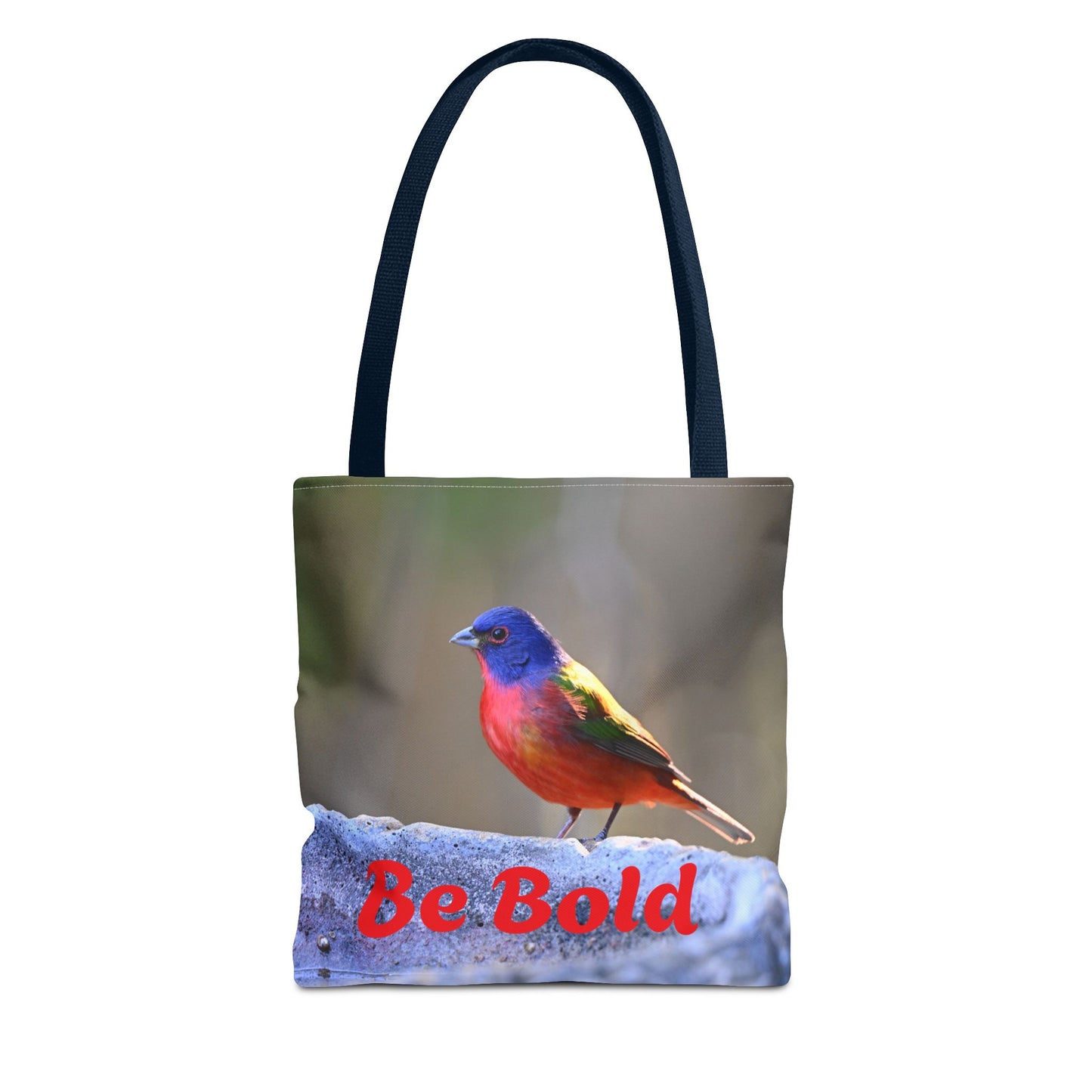 Colorful Bird Be Bold Tote Bag, Eco-Friendly Art Tote, Nature Lover Gift, Inspirational Quote Bag, Everyday Carry-All