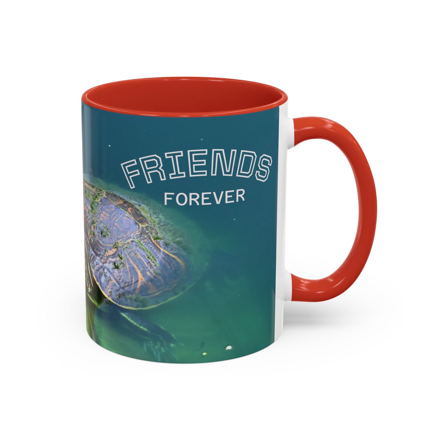 Friends Forever Turtle Accent Coffee Mug — 11/15oz Gift for Animal Lovers