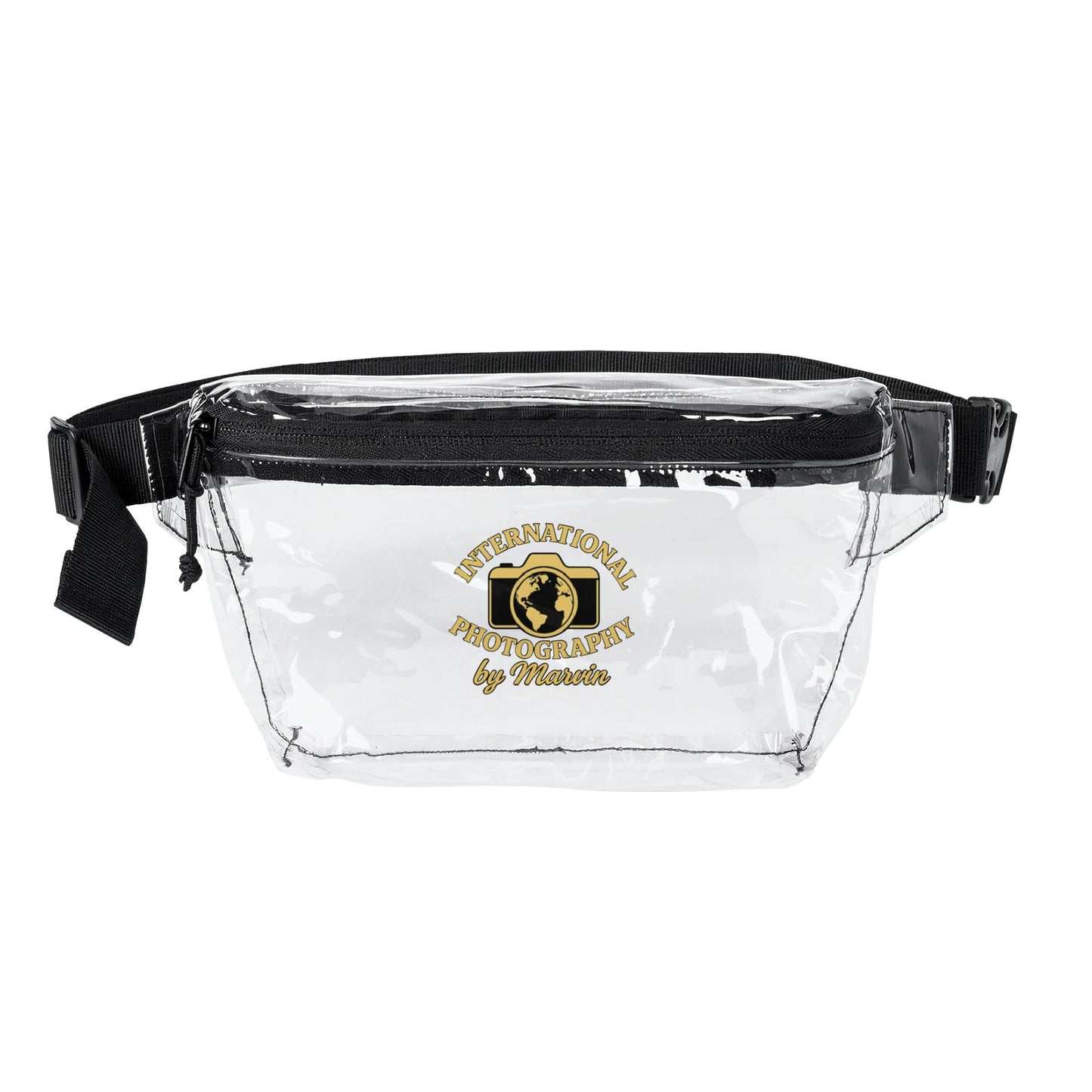 Clear/Black Vinyl Fanny Pack — International Photography Logo Belt Bag