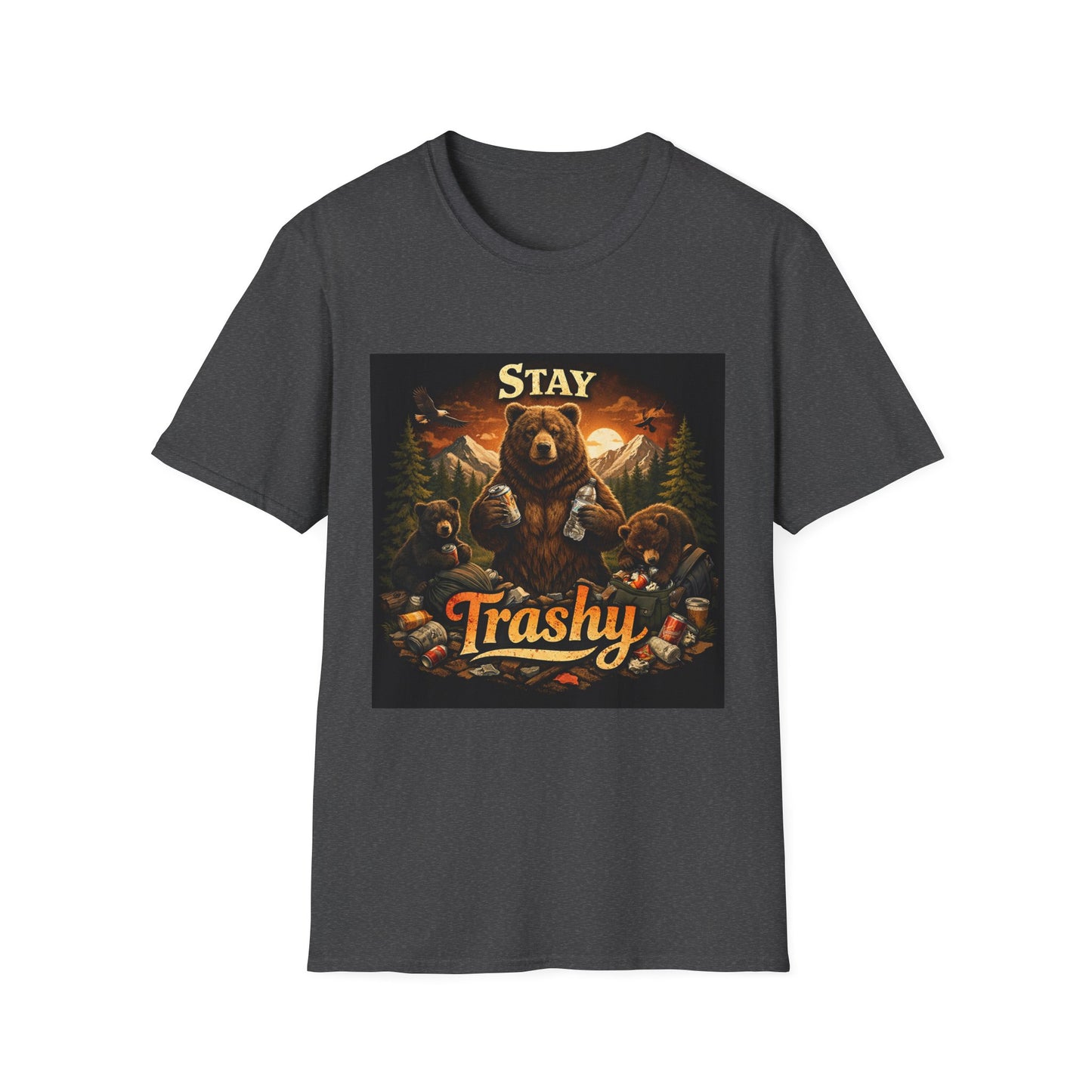 Stay Trashy Bear T-Shirt – Funny Vintage Camping Graphic Tee