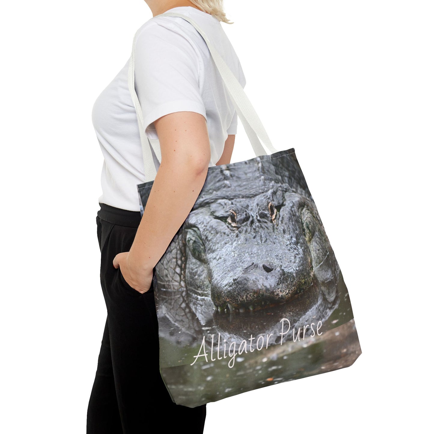 Alligator Print Tote Bag, Wildlife Lover Gift, Eco-Friendly Bag, Beach Tote, Animal Lovers' Accessory, Unique Alligator Purse