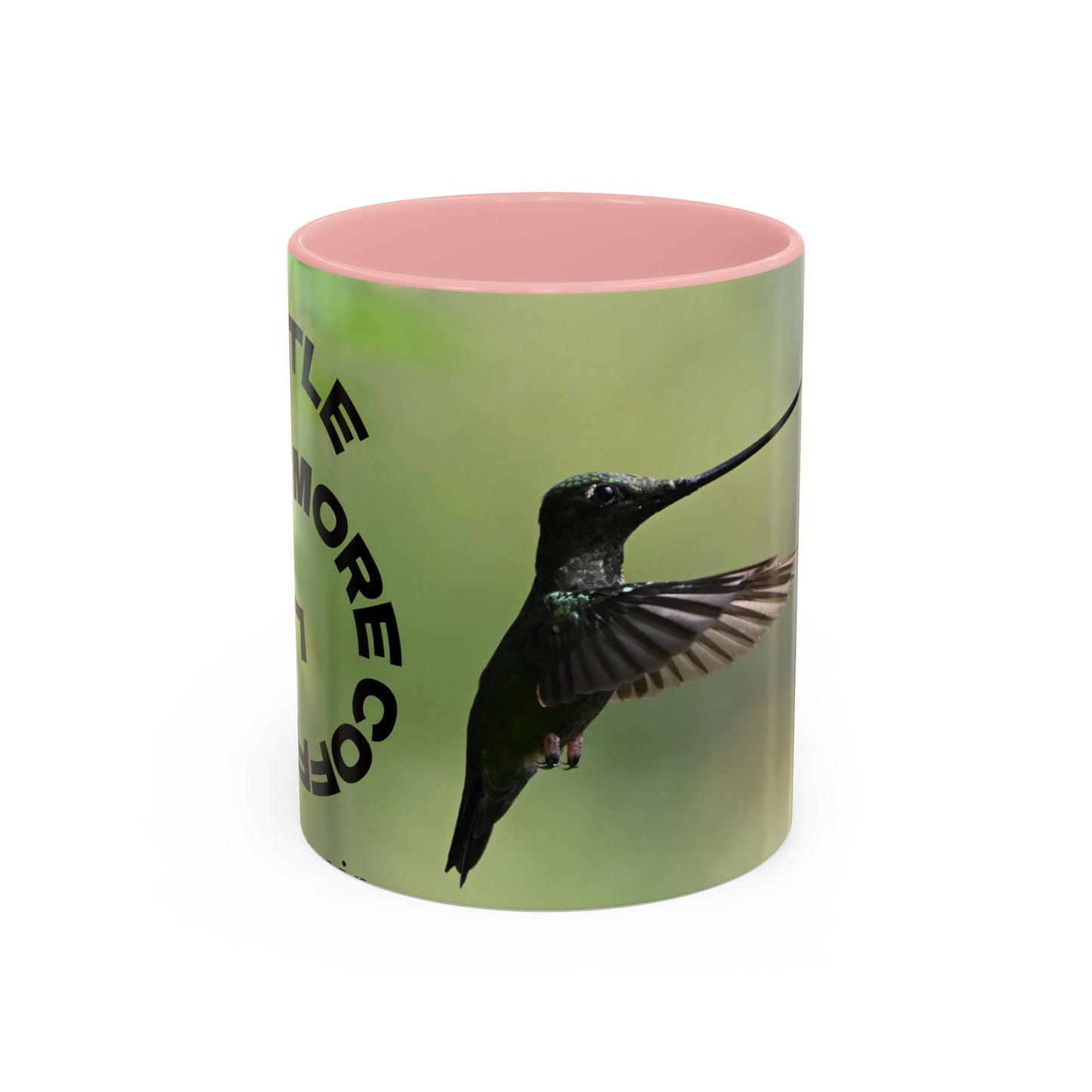 Hummingbird Accent Coffee Mug – 11/15oz Ceramic Mug with Black Interior & Handle