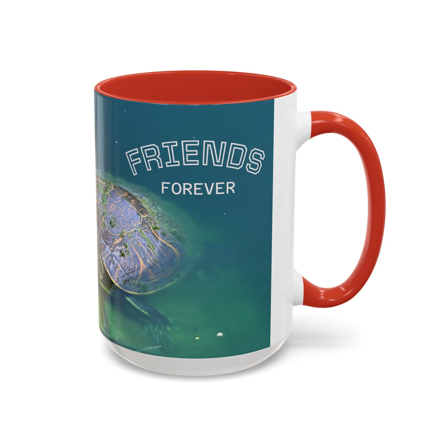 Friends Forever Turtle Accent Coffee Mug — 11/15oz Gift for Animal Lovers