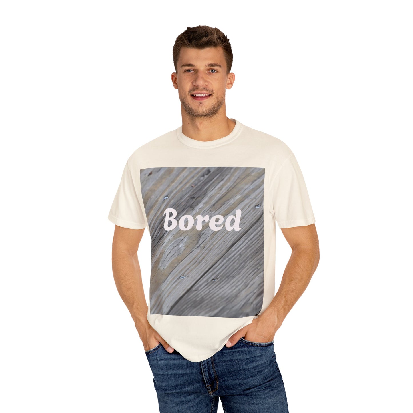 Bored Unisex Garment-Dyed T-Shirt, Casual Tee, Relaxed Shirt, Gift for Teens, Everyday Wear, Comfortable Clothing
