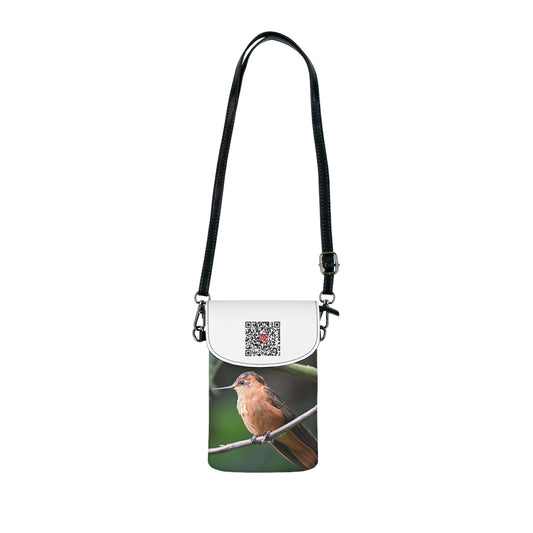 Chic Small Cell Phone Wallet, Stylish Crossbody Purse, Bird Print Phone Holder, Lightweight Travel Accessory, Perfect Gift for Nature Lovers