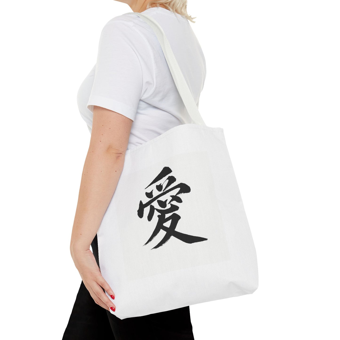 Anime Tote Bag with Love Symbol, Eco-Friendly Bag, Gift for Her, Stylish Shopping Bag, Unique Art Bag, Personalized Accessory