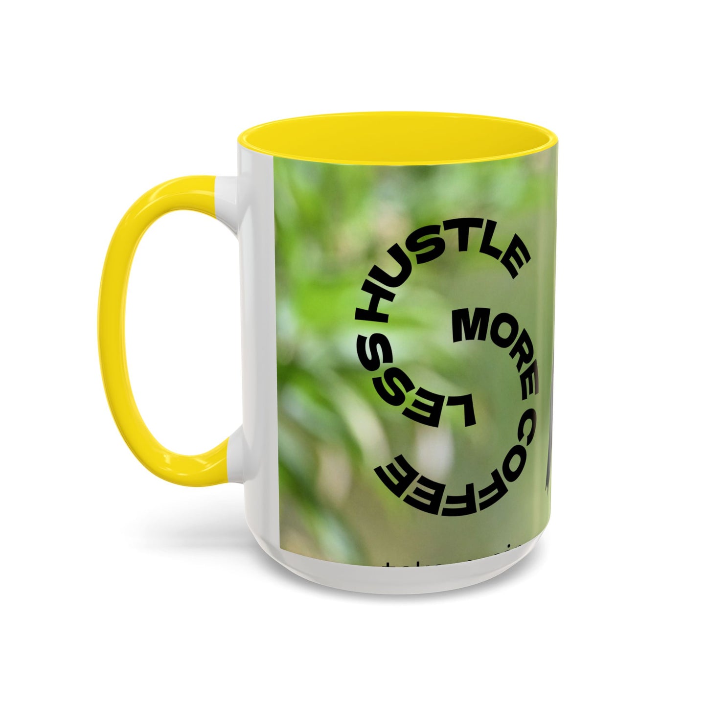 Hummingbird Accent Coffee Mug – 11/15oz Ceramic Mug with Black Interior & Handle