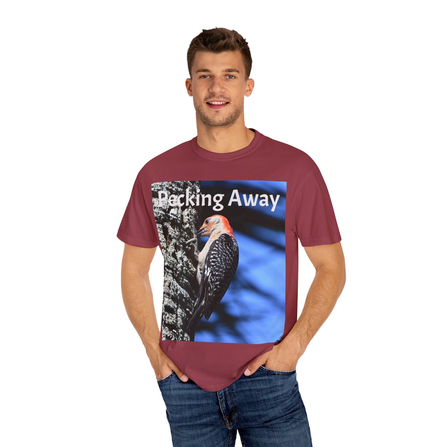 Nature Lover's Unisex T-Shirt - Eco-Friendly Tee with 'Pecking Away' Design, Gift for Birdwatchers, Nature Gifts, Casual Wear, [...]