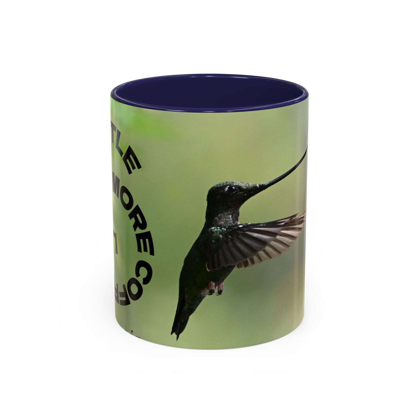 Hummingbird Accent Coffee Mug – 11/15oz Ceramic Mug with Black Interior & Handle