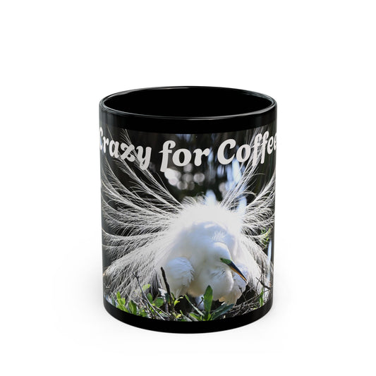 Crazy for Coffee Black Mug - Perfect Gift for Coffee Lovers, Home Office Decor, Birthday Present, Inspirational Cup