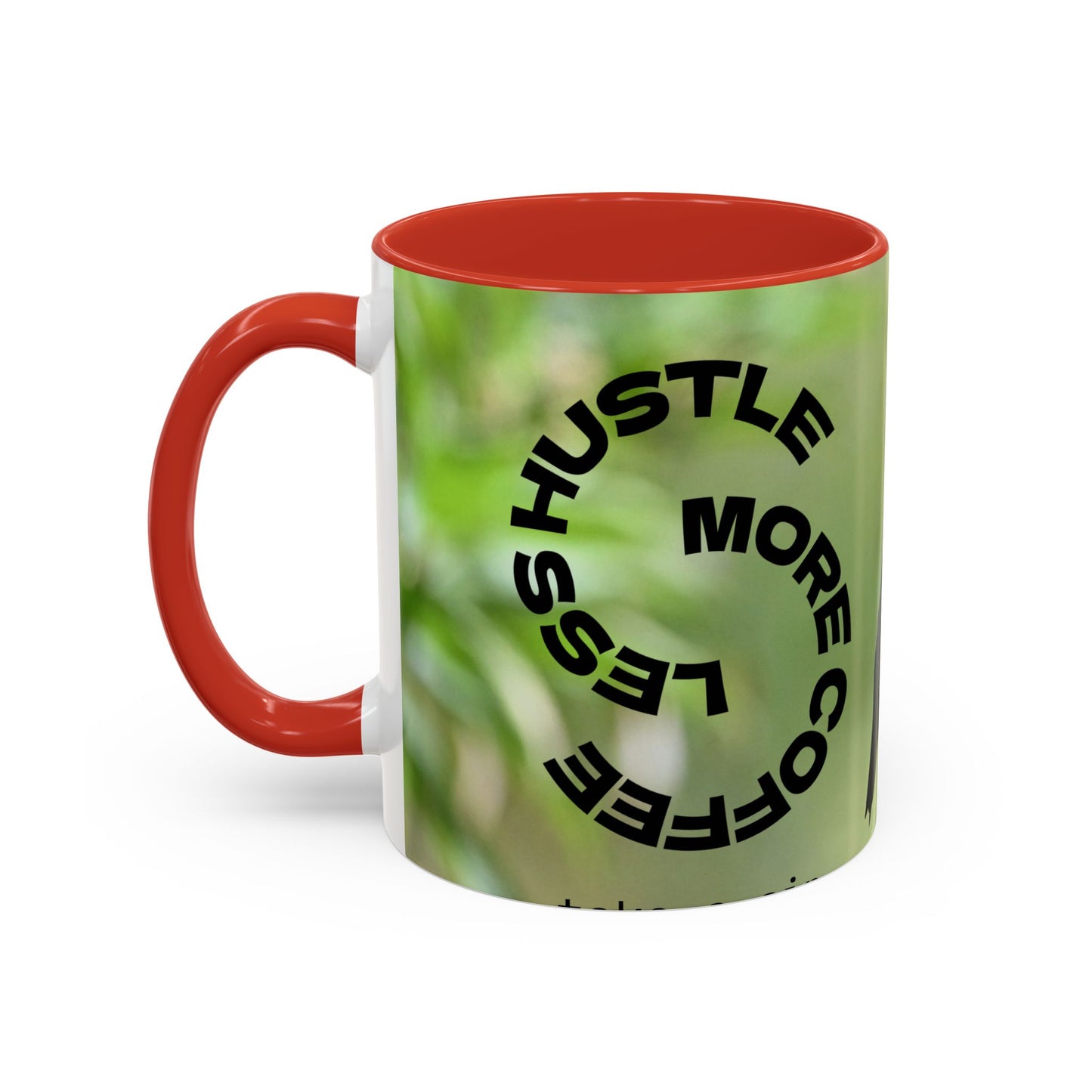 Hummingbird Accent Coffee Mug – 11/15oz Ceramic Mug with Black Interior & Handle